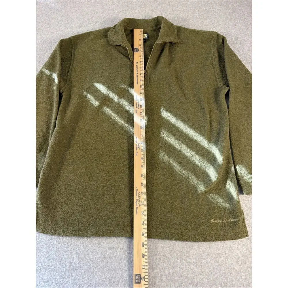 Tommy Bahama Men's M Olive Green Long Sleeve Sweater with 1/4 Zip and Pullover
